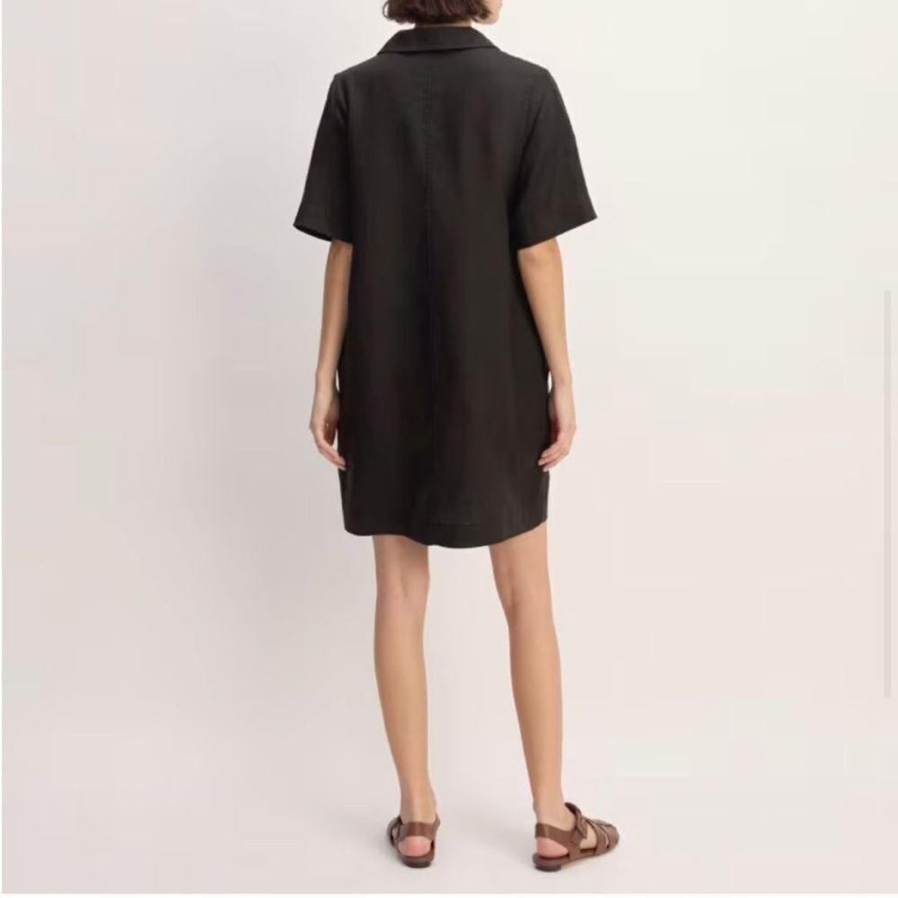 * NEW Everlane Linen Workwear Dress Black Small Minimalist - Picture 5 of 6